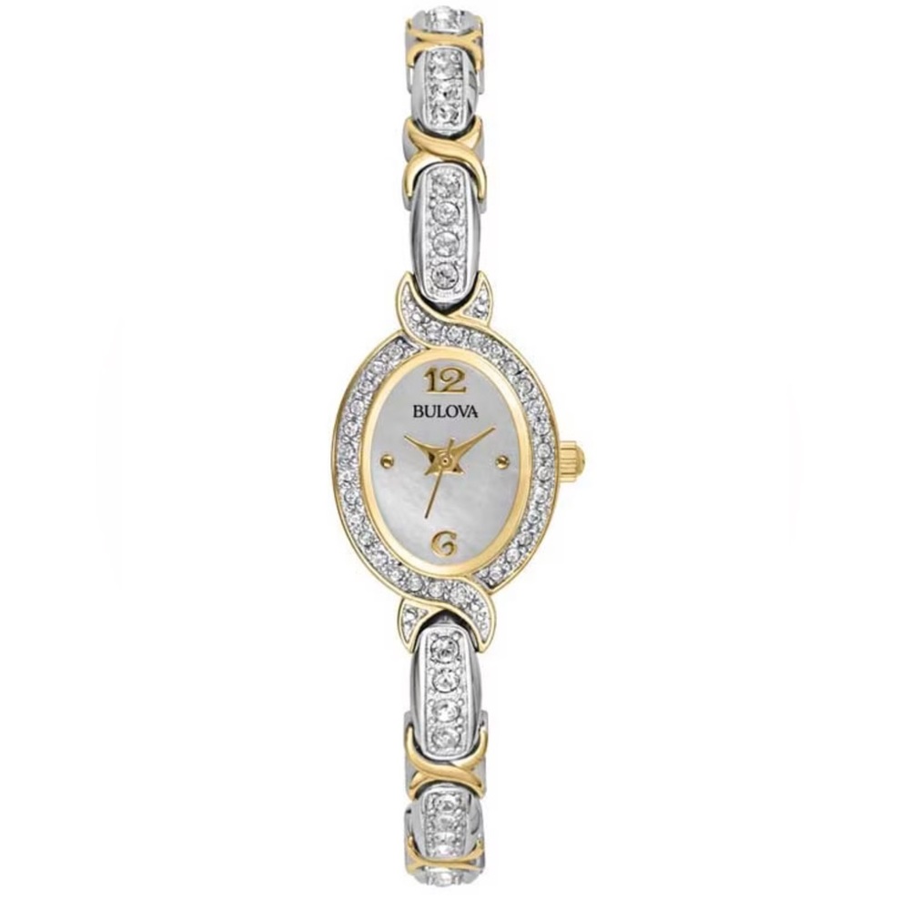 Ladies' Oval Bulova Crystal Watch (Model: 98L005)